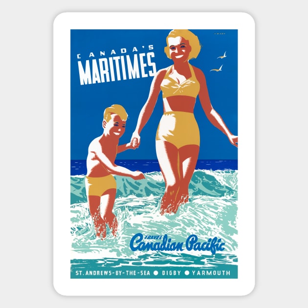 Vintage Travel Poster Canada Maritimes Sticker by vintagetreasure